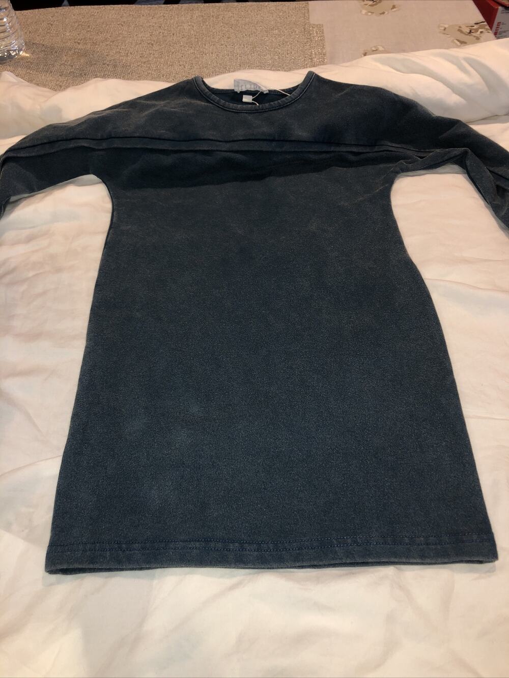 Tribe By Three Bows Modest Teal Mineral Washed Long Sleeve Dress Sz 3 Nwt